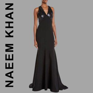 Naeem Khan NK32 V-Neck Trumpet Gown